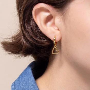 Oorringetjes met open hartje in goud