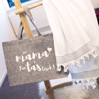 Vilten tas "Mama" met hamamdoek