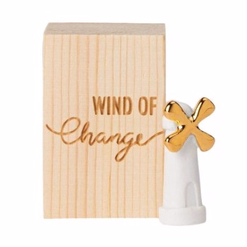 Räder porseleinen molentje met gouden wieken 'Wind of Change'