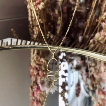 Ketting of armbandje met open hartje in zilver of goud