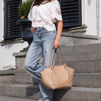 SALE - Stijlvolle shopper met rits en binnenvakken - Verrasjelief