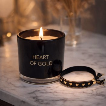 Sojakaars 'Heart Of Gold' met stoffen armbandje