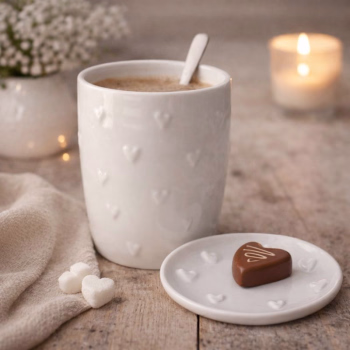 Zusss koffiemok en schaaltje hartjes