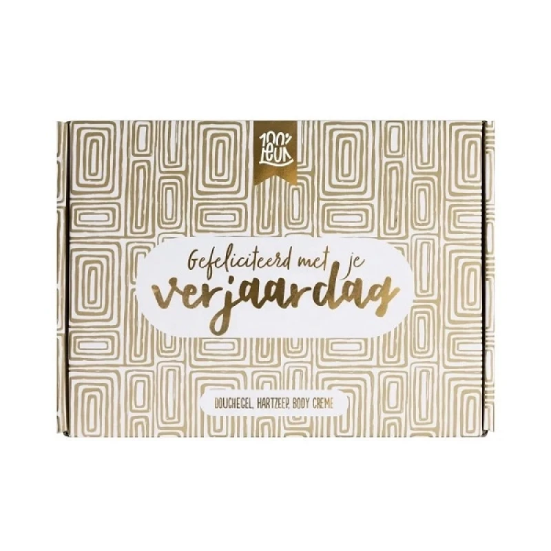 Giftset 'Fijne verjaardag' door de brievenbus met 3 cadeautjes