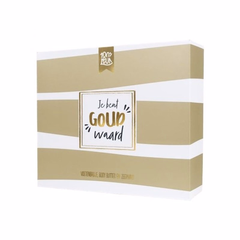 'Jij bent goud waard' relaxmomenten giftbox 100% leuk