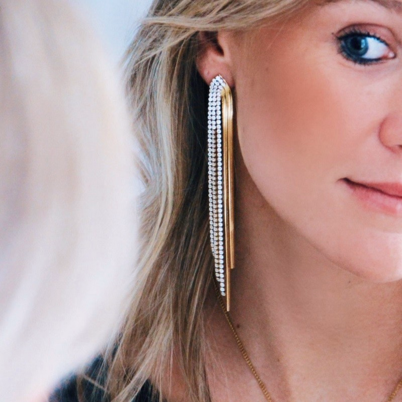 Waterval Oorbellen met Zirkonia - Verrasjelief