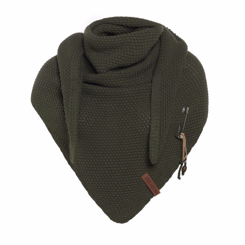 Knitfactory Coco omslagdoek Khaki - Verrasjelief
