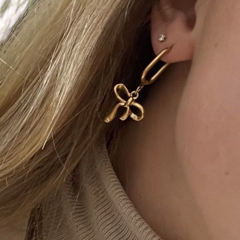 Leuke stainless steel strikjes oorbellen - Verrasjelief