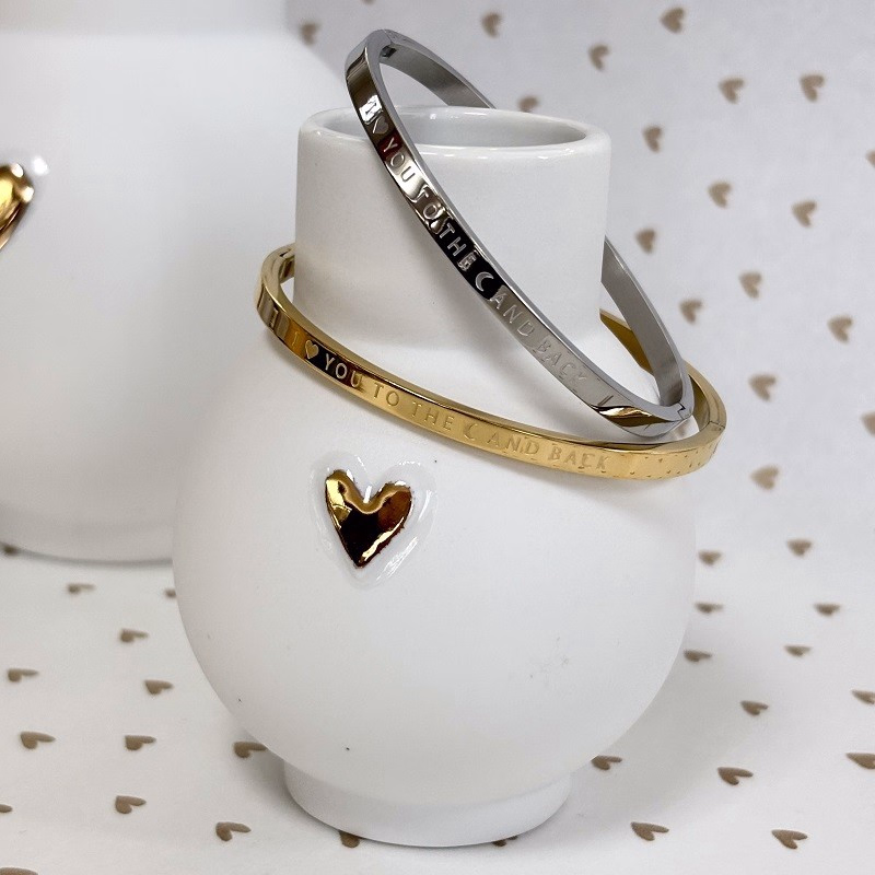 Armband 'I love you to the moon and back' of 'you are one in a million' in zilver of goud - Verrasjelief