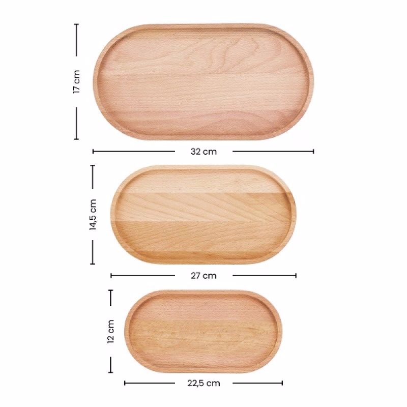 Set van 3 serveerplanken ovaal - Verrasjelief
