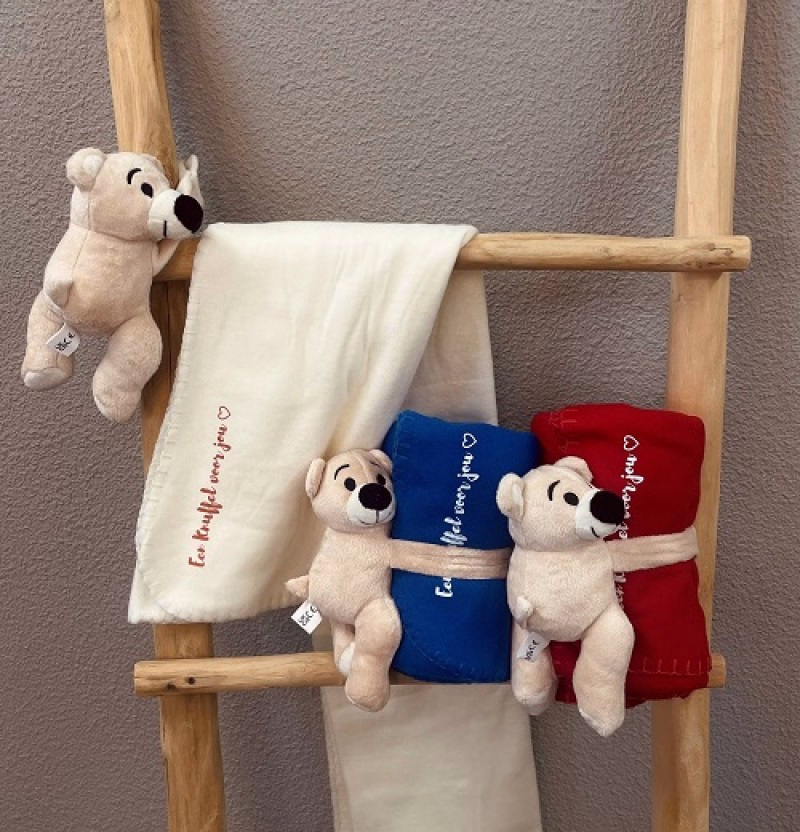 Knuffelbeer met deken 'Knuffel voor jou'