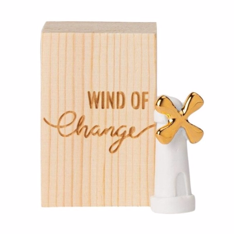 Räder porseleinen molentje met gouden wieken 'Wind of Change'