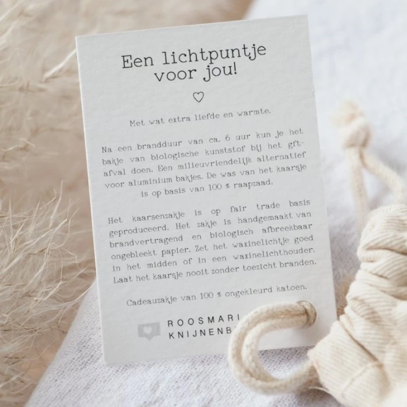 Hold tight zakje met kaarshouder en kaarsje