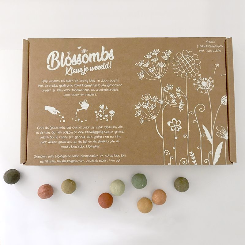 Vrolijke bommetjes met bloemzaadjes voor meer bijen en vlinders