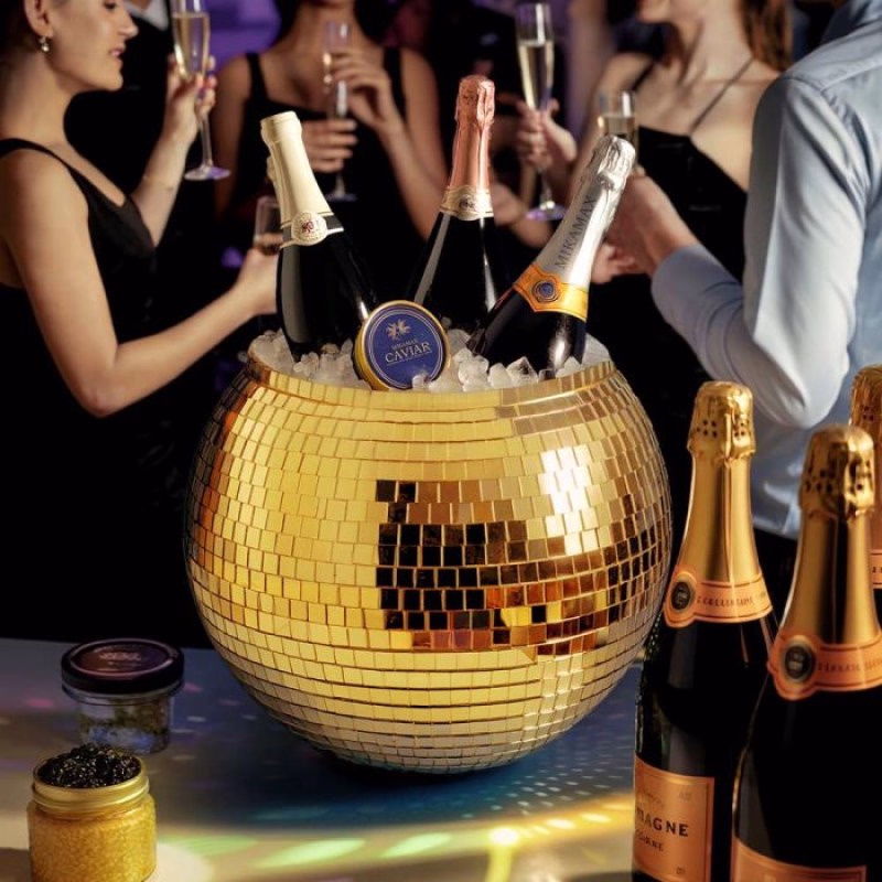Discobol champagnekoeler in goud of zilver - Verrasjelief