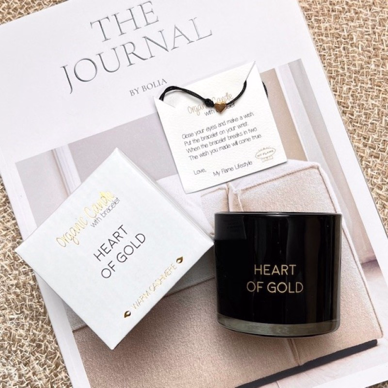 Sojakaars 'Heart of gold' met lief wens-armbandje