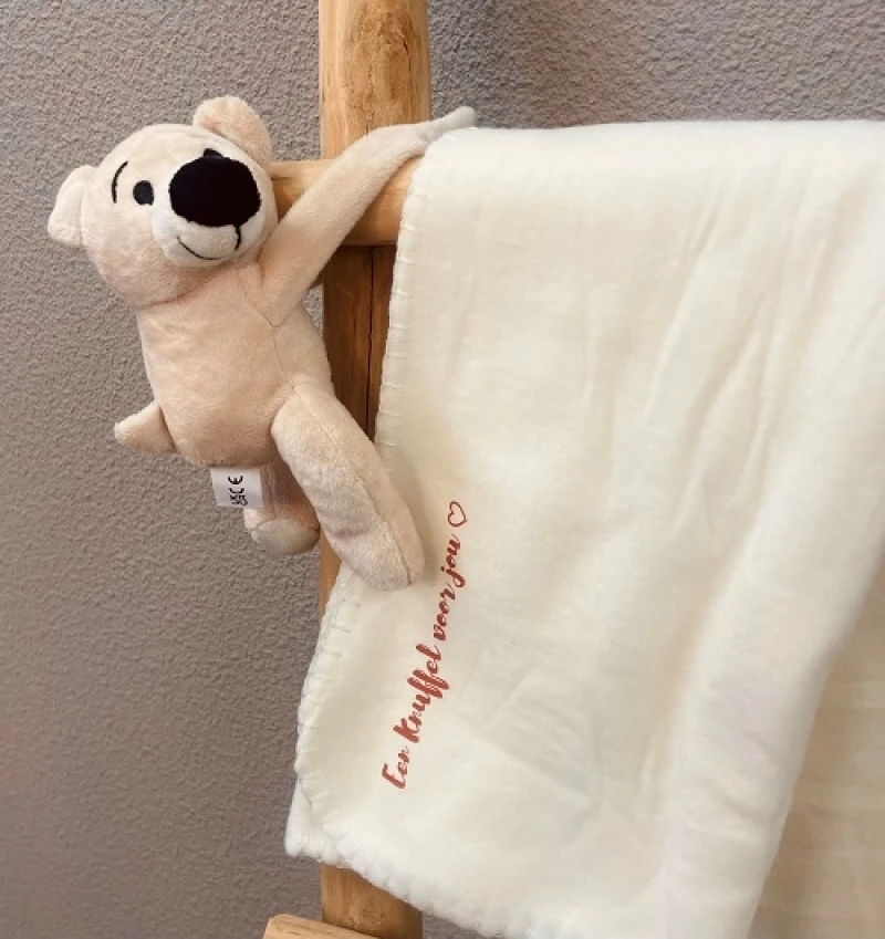 Knuffelbeer met deken 'Knuffel voor jou'