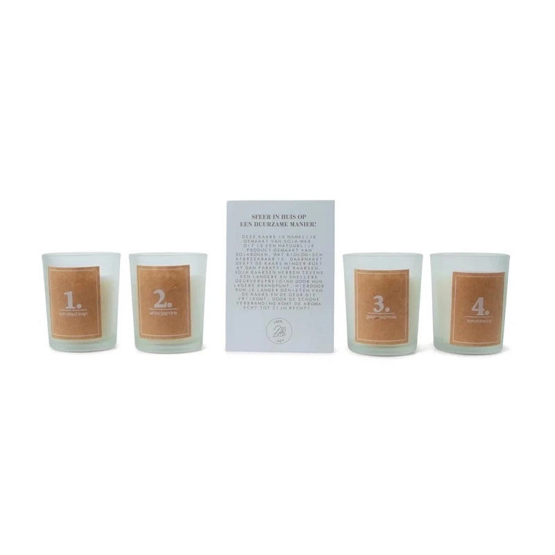 Originele giftset met vier geurkaarsen, voor ieder seizoen één!