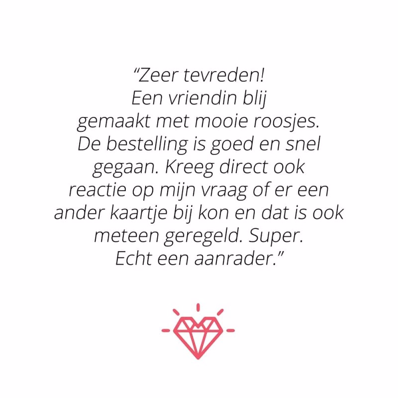 Echte witte, roze of rode rozen door de brievenbus met kaartje - Verrasjelief