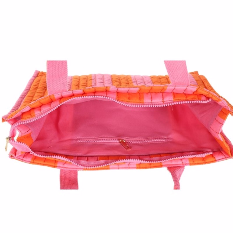 Gestreepte strandtas L'AMOUR in drie kleuren - Verrasjelief