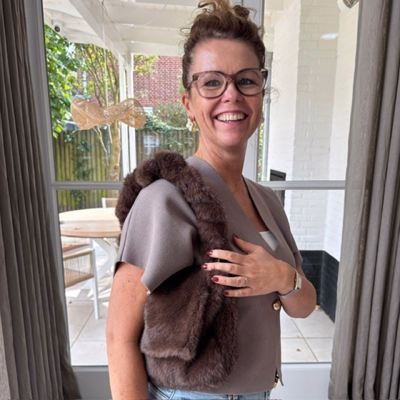 Fluffy fake fur schoudertasje verstelbaar tot handtas - Verrasjelief
