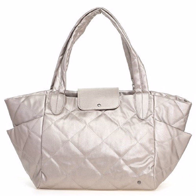 Chique doorgestikte royale schoudertas in metallic kleuren - Verrasjelief