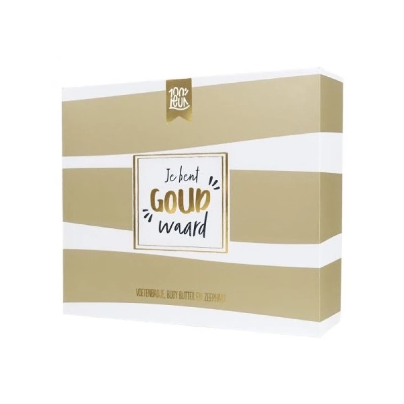 'Jij bent goud waard' relaxmomenten giftbox 100% leuk