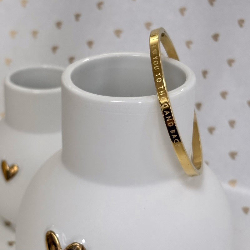 Armband 'I love you to the moon and back' of 'you are one in a million' in zilver of goud - Verrasjelief