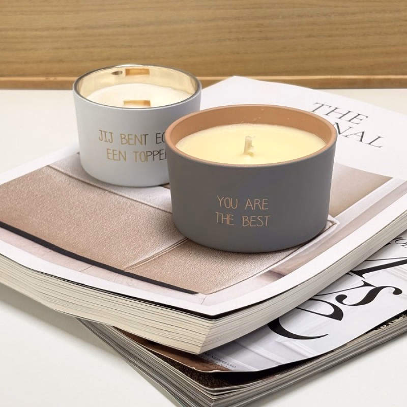 Soja Buitenkaars met Citronella Geur 'Thank you for all you do' of 'You are the Best' - Verrasjelief