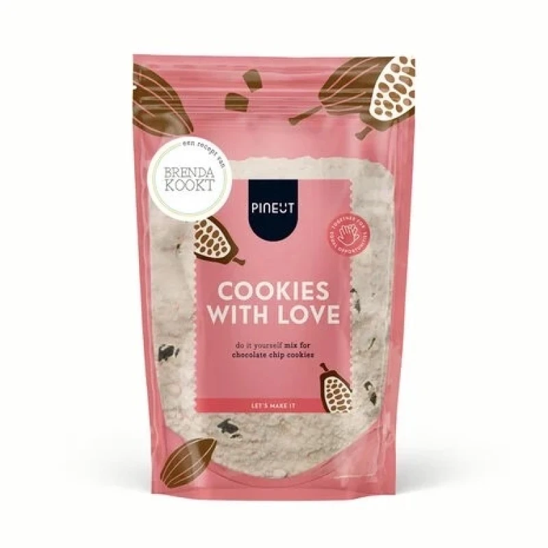 Brievenbuspakket Cookies with love met feestelijke servetten