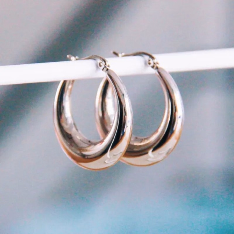 Stoere stainless steel creolen - Verrasjelief
