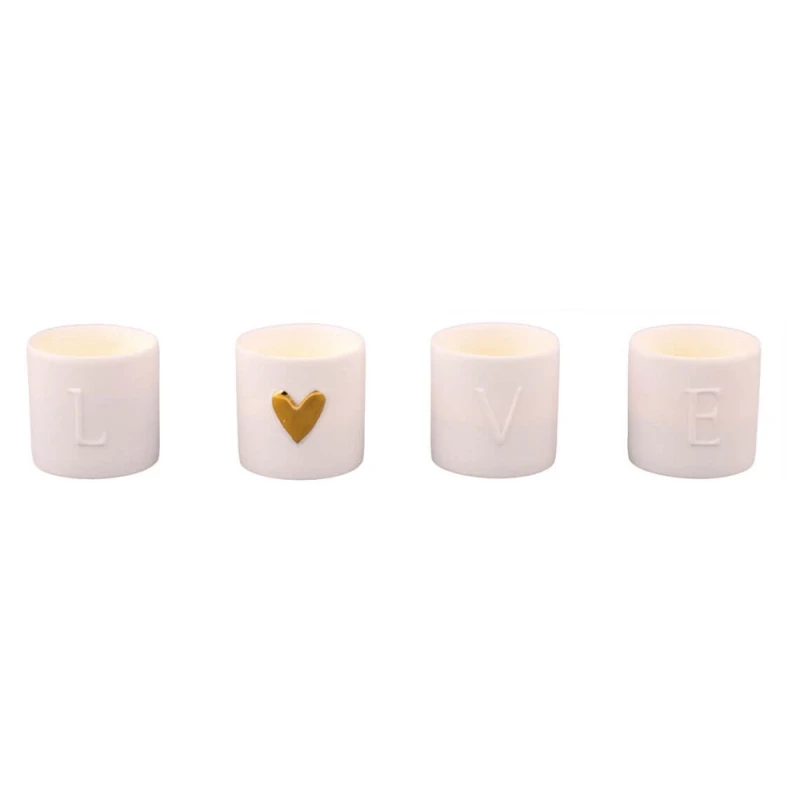 Räder 4 waxinelichtjeshouders LOVE