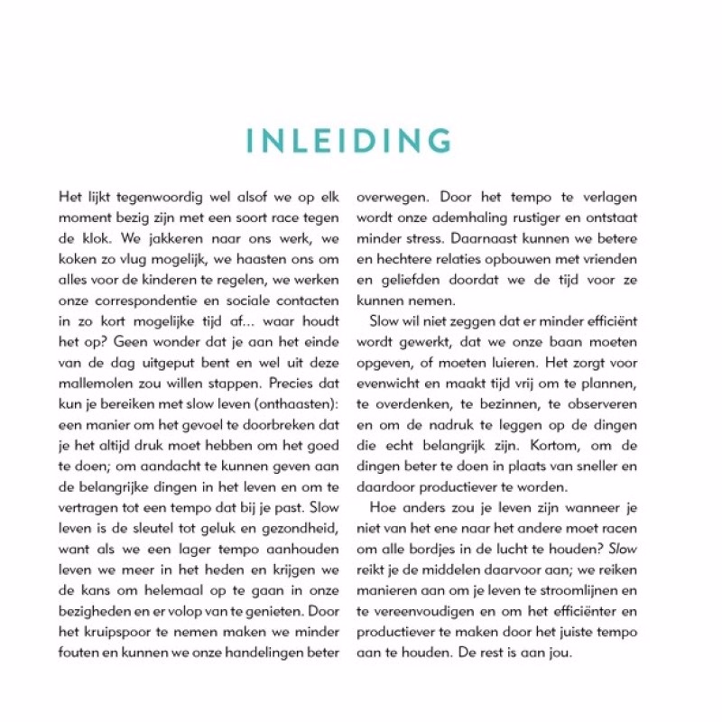 Boek 'The art of Slowing down' - Verrasjelief