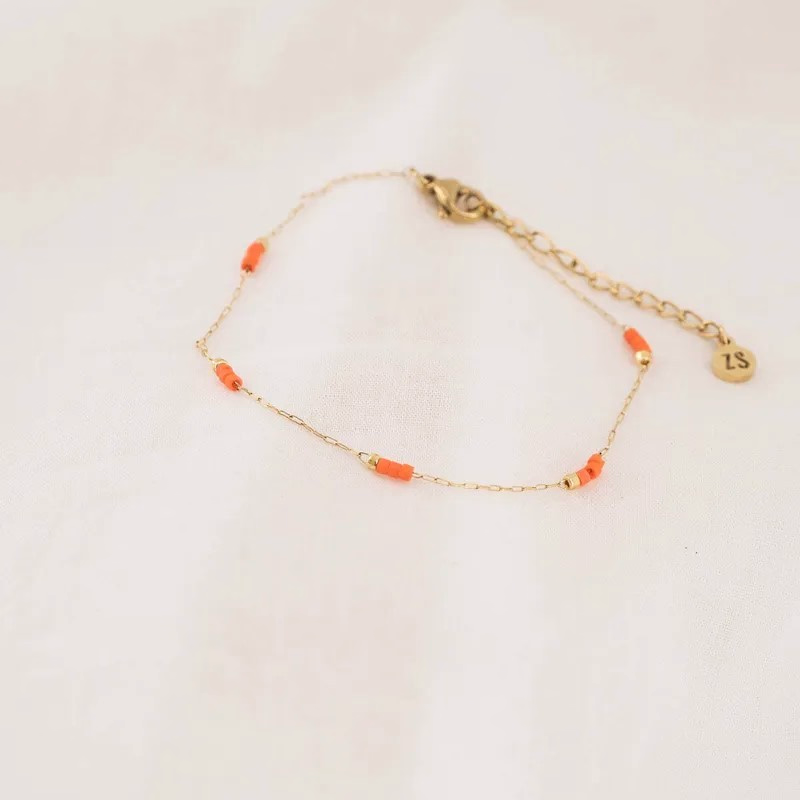 Zusss armbandje 'Heel veel liefs' in goud met koraal - Verrasjelief