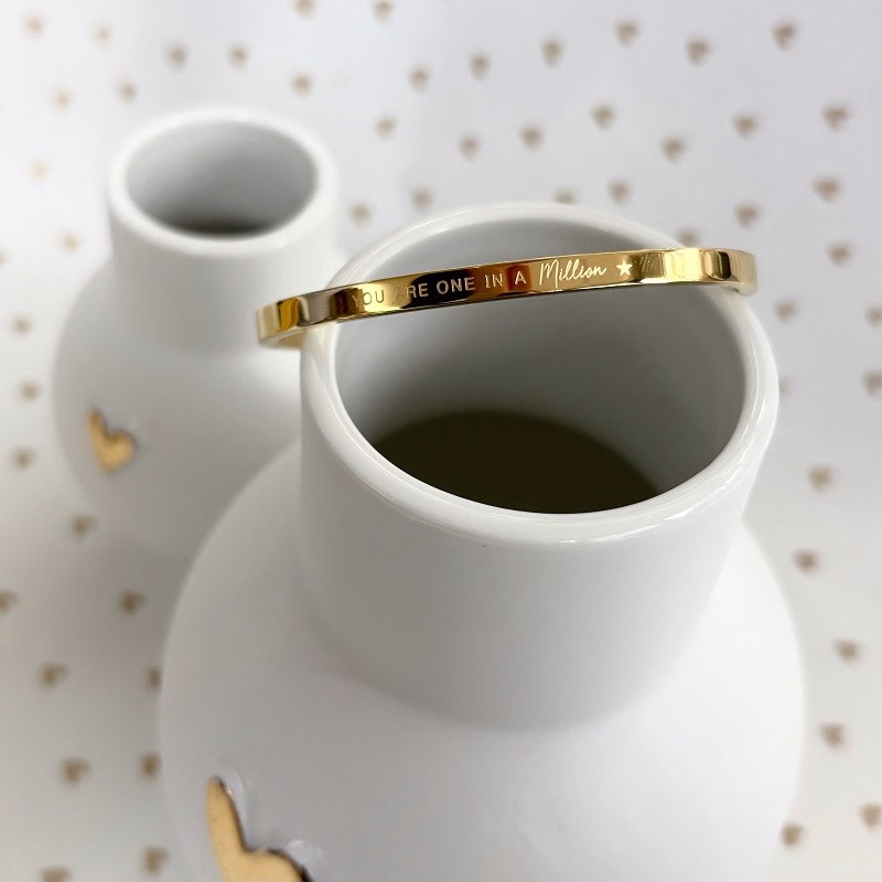 Armband 'I love you to the moon and back' of 'you are one in a million' in zilver of goud - Verrasjelief