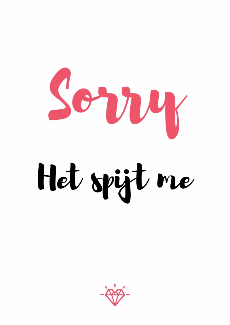 Kaartje Sorry