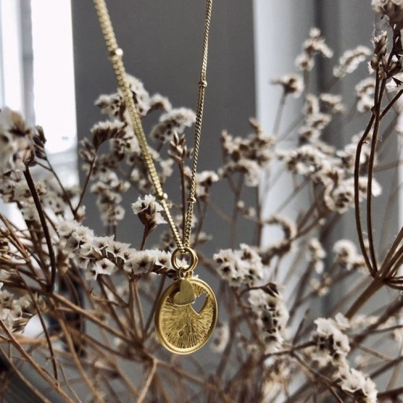 Ketting met hartje uit muntje in echt zilver