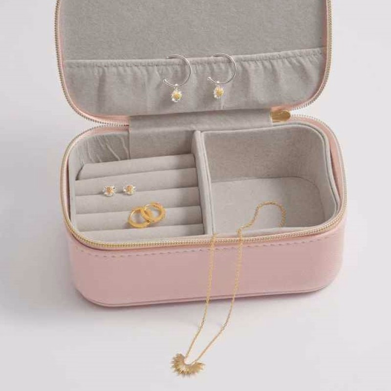 Mini juwelen opberg box hartje of rechthoek in vier kleuren