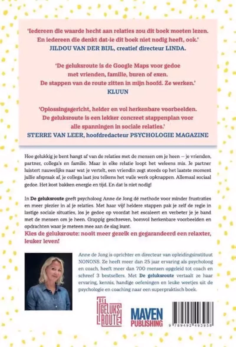 Boek 'De Geluksroute' van Anne de Jong