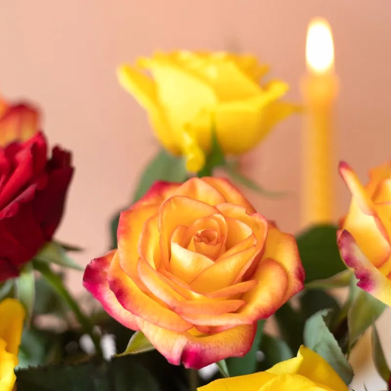 Echte herfst rozen door de brievenbus met kaartje - Verrasjelief