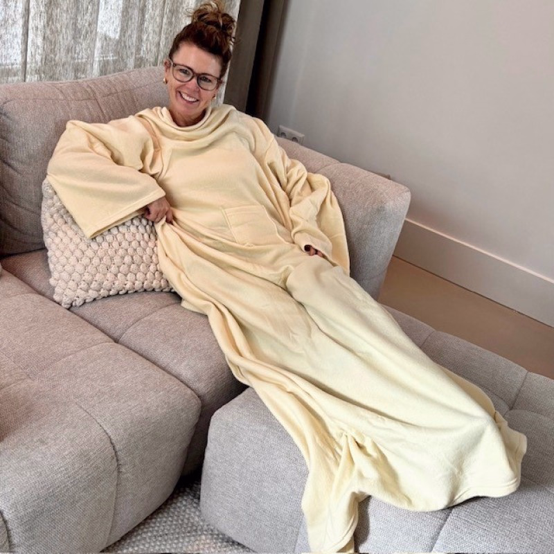 SALE- Zacht fleece plaid met mouwen - Verrasjelief