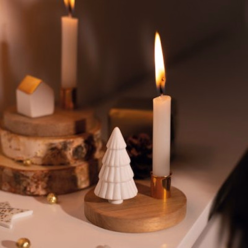 Räder kerstboompje op houten kandelaartje - Verrasjelief