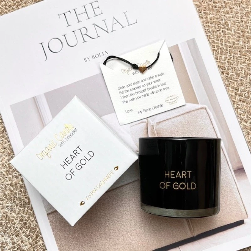 Sojakaars 'Heart of gold' met lief wens-armbandje