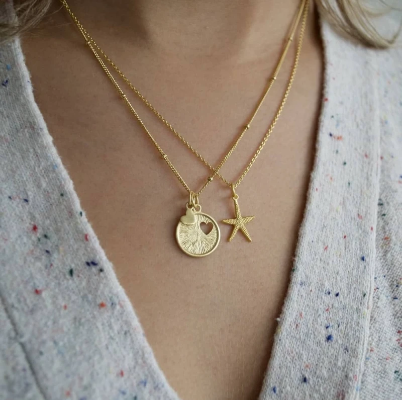 Ketting met hartje uit muntje in echt zilver
