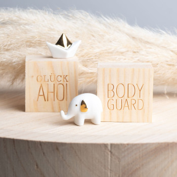 Räder geluksolifantje in houten doosje 'Bodyguard'