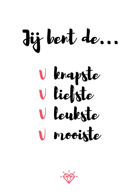 Kaartje Jij bent...