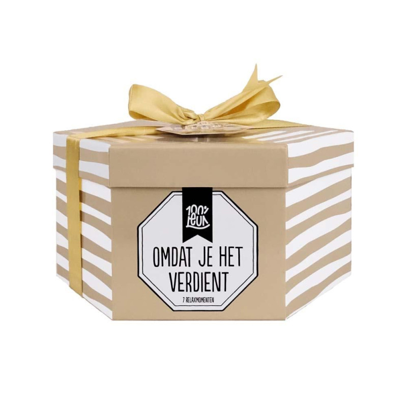 100 % Leuk Luxe Relaxmomenten Box 'Omdat je het verdient'