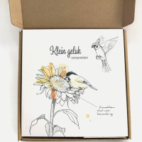 Cadeaudoosje DIY vogel vetbol maken 'Klein geluk verspreiden'