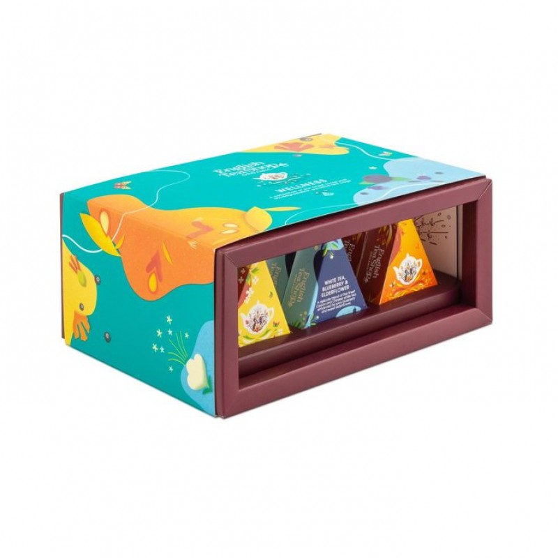 Giftbox met 12 luxe organische wellness thee pyramides