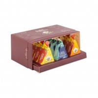 Giftbox met 12 luxe organische wellness thee pyramides